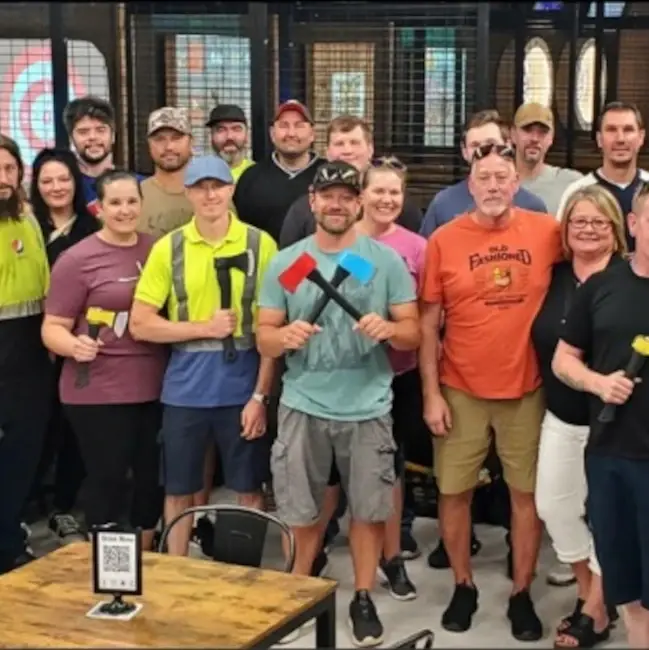 Team Building in Hibbing, Minnesota at axe throwing bar!
