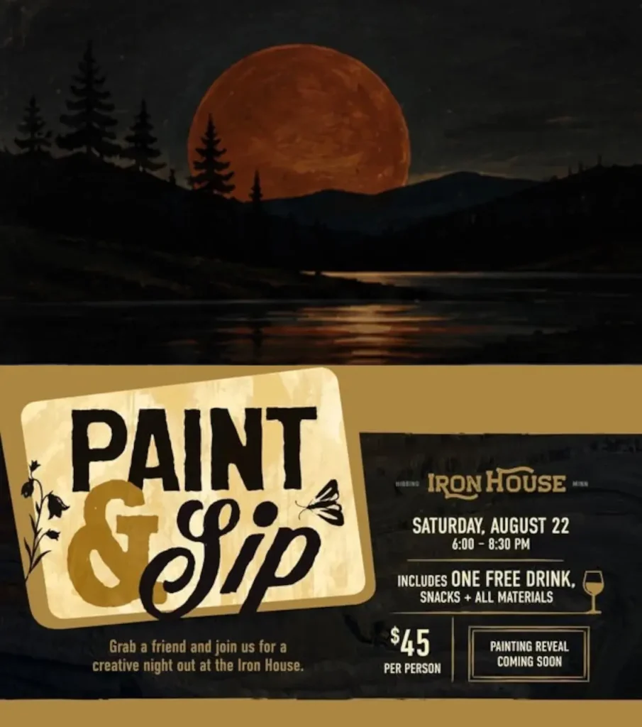 Paint & Sip at axe throwing bar in Hibbing, MN.